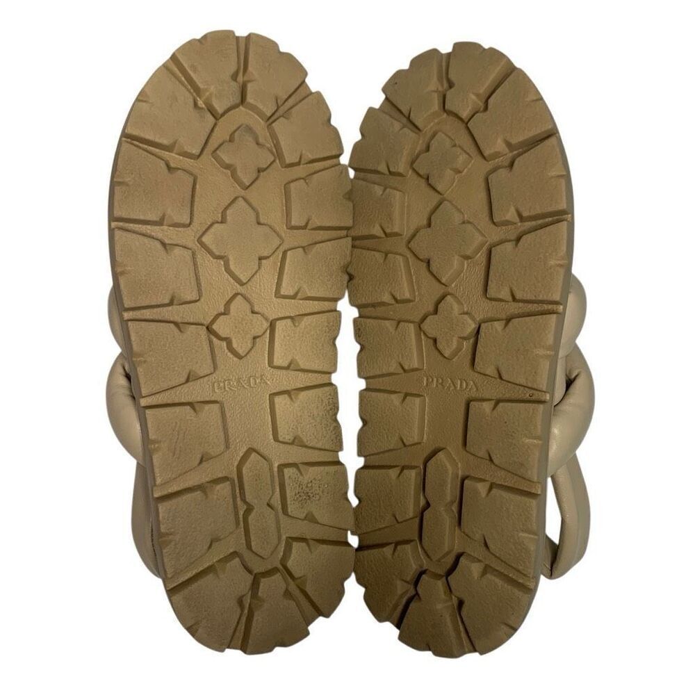 Prada Blow Padded Leather Puffy Slingback Sport Sandal EU 39.5 US 9.5 Leather - Picture 11 of 12